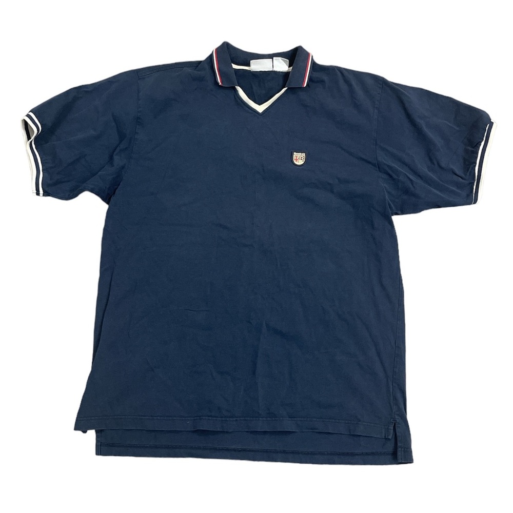 Reebok Classic Tennis Polo Vintage Navy Short Sleeve Size Large